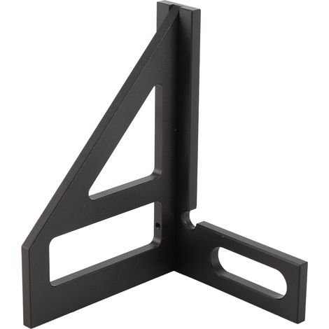 Équerre de menuisier, rapporteur d'angle 45°/90°, règle triangulaire, outil de traçage et de mesure pour ingénieur et charpentier (noir) (1/5)