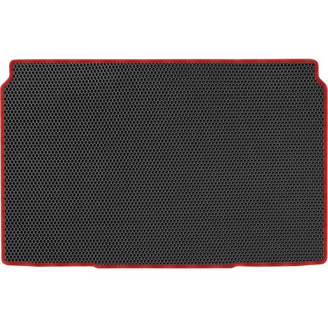 Peugeot 208 II Berline (à partir de 2019). Tapis de coffre en EVA, motif nid d'abeille noir. (1/5)
