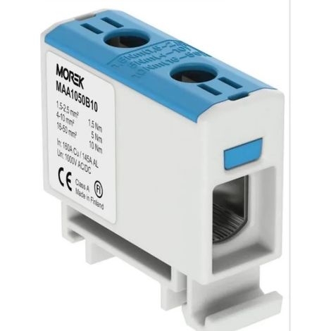 Conector de barra colectora 1,5-50 mm² azul, 2 orificios, 1P MAA1050B10 Morek 3828 (1/3)