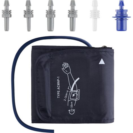 Bracciale di ricambio per misuratore di pressione sanguigna elettrico da 22-32 cm per adulti, con 6 connettori, compatibile con la maggior parte dei misuratori di pressione sanguigna (taglia media) (1/5)