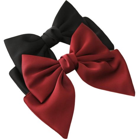 Set di due fermagli per capelli da donna neri, con fiocco, fermagli grandi, fermagli in stile francese, per ragazze.