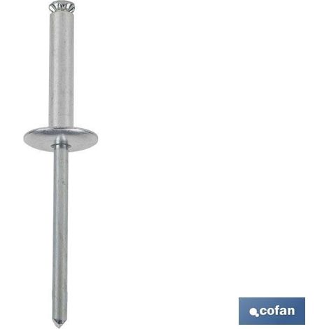 Pack mit 250 breiten Flügel-Blumenrivet 4 x 24 mm (1/4)