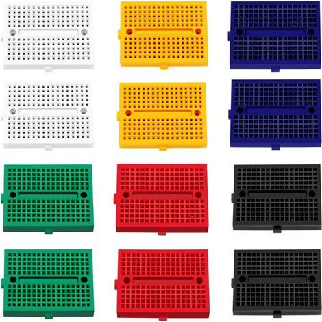 12 Pieces SYB-170 Seamless Prototype Kit, PCB Prototype Seamless Prototype Kit for Arduino and Raspberry PI Projects (6 Colors with Double Sided Tape)