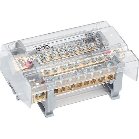 Répartiteur modulaire 4P Moblock 160A - 9 départs - 1x50 + 2x35 + 6x16mm² - MOREK