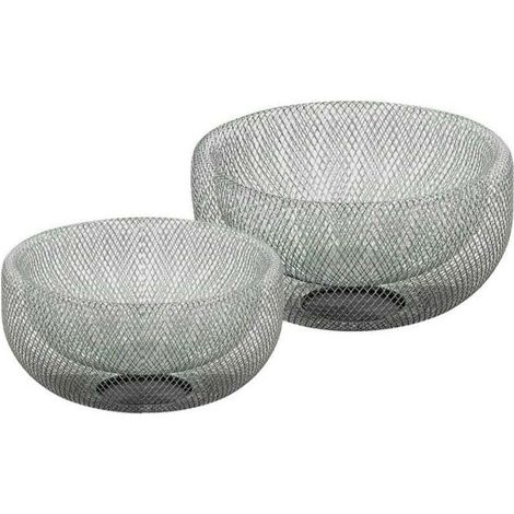 Set de 2 Corbeilles à Fruits Décoratives Design Argenté (1/5)
