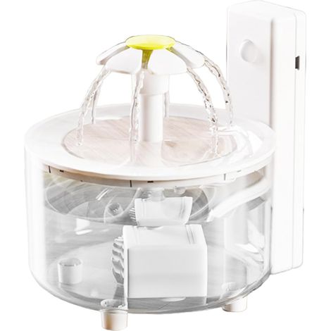 Fontaine à eau sans fil de 1,5 L avec capteur de mouvement, distributeur d'eau automatique silencieux, convient aux chats et chiens d'intérieur, station d'abreuvement de grande capacité. (1/5)