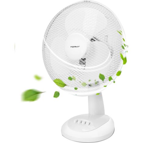 Aigostar Louis 33JTN Ventilatore da tavolo silezioso 12 pollici 3 pale 3 velocità 35 Watt bianco (1/5)