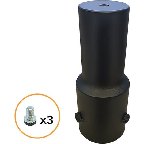 TrAdE Shop Traesio - Adattatore Per Braccio Faro Lampione Stradale In Metallo Nero Con 3 Viti Fissaggio Pt-58mm - (1/3)