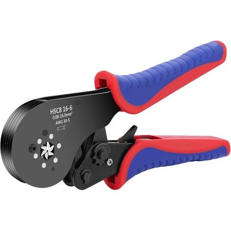 Pince à sertir, 0,08-16mm² Pince à Sertir Cosse Electrique, Pince à Sertir Les Cosses de Fils, Pinces à Sertir à Cliquet, Pince Electricien Cliquet (1/3)