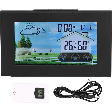 météo avec écran tactile couleur rétroéclairé thermomètre et