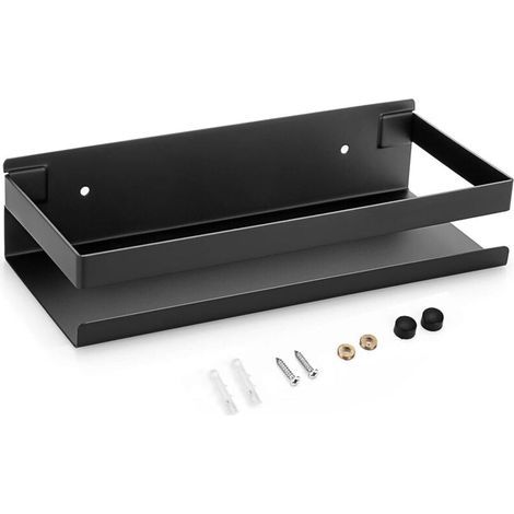 Estantería de Ducha de 10 Pulgadas en Acero Inoxidable, Cesta Antioxidación para Baño, Negro (1/4)
