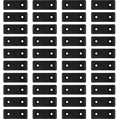 40 Pièces Pieds de Meuble, Entretoises en Plastique Noir, Entretoises de Sol 5 x 2 x 1 cm, Mini Patins de Meubles pour Armoires, Buffets, Commodes et étagères (Vis Non Incluses) (1/5)