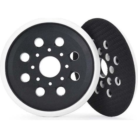 2 Pièces Plateau de ponçage de 125 mm avec crochet et boucle, 8 trous, compatible avec ponceuse excentrique Bosch PEX 300 AE et PEX 400 AE (1/4)