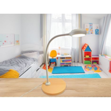 Kinder Schreibtischleuchte Pfirsichfarben/Grau Flexarm & LED-Leuchtmittel, 43cm (1/5)
