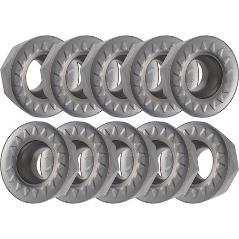Jeu de 10 plaquettes de tournage carbure rondes RPMT1204MOEJS, outils de coupe CNC pour tour, fraisage et alésage, kit de précision. (1/5)