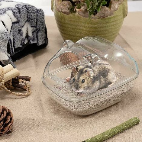 Bain Hamster Salle, Bain pour Hamster Sable, Hamster en Plastique Salle de Bains, Bain pour Hamster Sable De Bain,Toilette Hamster, Avec Pelle, pour Petits Animaux, Hamsters, Gerbils, Rats, So (1/4)
