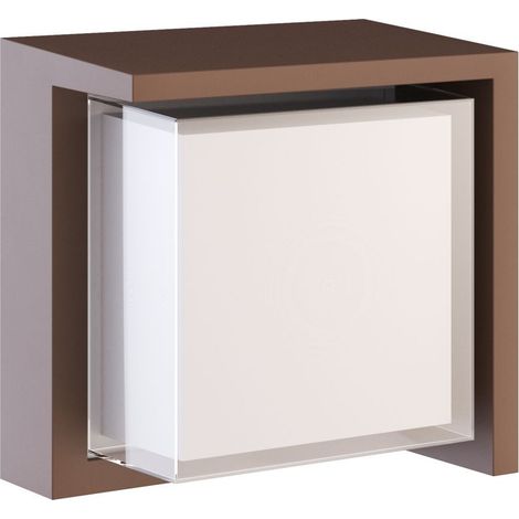 Applique Murale Led Carrée Blis 15W 180° Avec Interrupteur, Température 2700K/3200K/4000K, Finition Corten Pour Extérieur Par Beneito & Faure. (1/5)