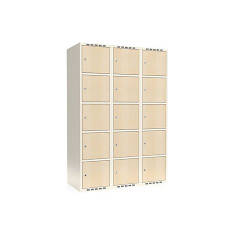 kaiserkraft Armadietto a 5 scomparti Fydor HPL 3 colonne (1/3)