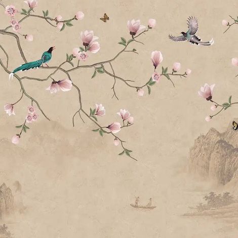 papier peint panoramique motif oriental beige et marron  - Sanders & Sanders (1/5)