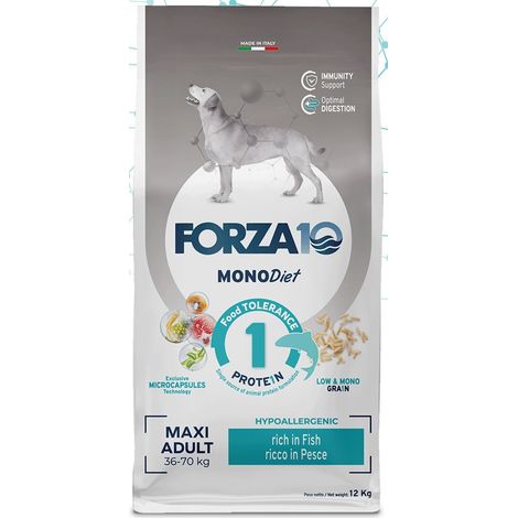Forza10 Dog Monodiet Maxi Adult Pesce  - Forza10 Dog Monodiet Maxi Adult Pesce - Sacco Da 12 Kg