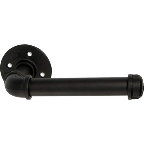 Porte-Rouleau de Papier Toilette Rustique en Fer pour Salle de Bain, Cuisine, Couloir (Noir) (1/5)