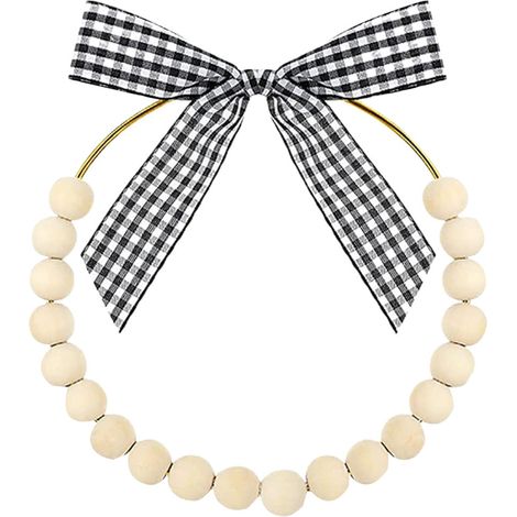 Guirlande De Perles En Bois - Décoration Murale Pour Porte D'Entrée - Idéale Pour Intérieur Extérieur - 16 X 16 X 1,5 Cm - 1 Pièce (1/5)