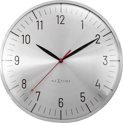 Horloge Murale Silencieuse en Aluminium avec Verre Bombé Frankfurt 30,5 cm - PANGIVO