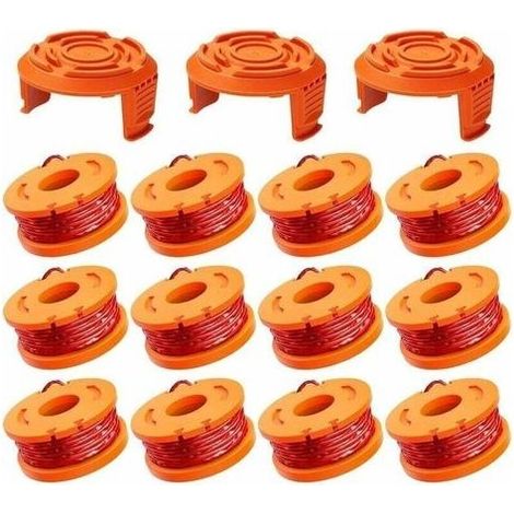 pair 15 Pack Bobine Fil Coupe Bordure 3m - WA0010/WA6531 Coupe Bordures, Bobine de Fil Debroussailleuse(12 Fil Coupe Bordure,3 Couvercle) (1/4)