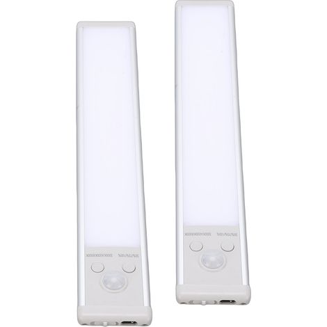 Lot de 2 lampes LED rechargeables magnétiques sans fil avec détecteur de mouvement, à placer sous un meuble, pour placard, chambre ou cuisine. Idéales pour les armoires, les placards et les chambres. (1/5)