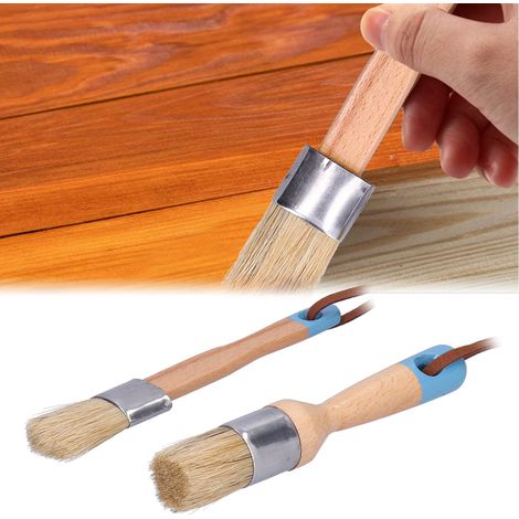 2PCS Pinceau à Cire et Peinture 1 Pouce pour Meubles, Outil de Décoration Maison DIY (1/5)