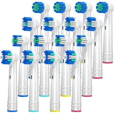 Têtes de Brosse à Dents de Rechange Compatibles avec 16, Têtes de Brosse à Dents Electrique pour 16, Floss Action, Sensitive Clean, Precision Clean, 3D Whitening (Blanc) (1/5)