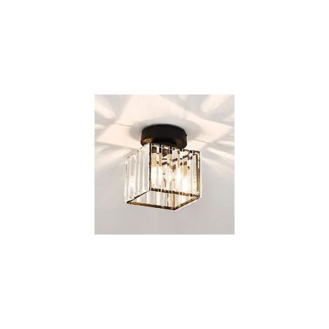 Lustre Moderne, Lustres Ménagers, Cristal E27, Carré Proche Des Fixations de Décoration Intérieure de Plafond Pour Le Couloir de Salon/Black/Square