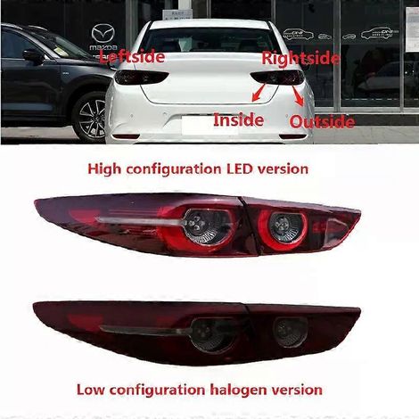 S'applique à : Mazda 3 Axela Berline 2020 2021 2022 Feu arrière à LED halogène, feu arrière, clignotant (LED - intérieur droit) (1/5)