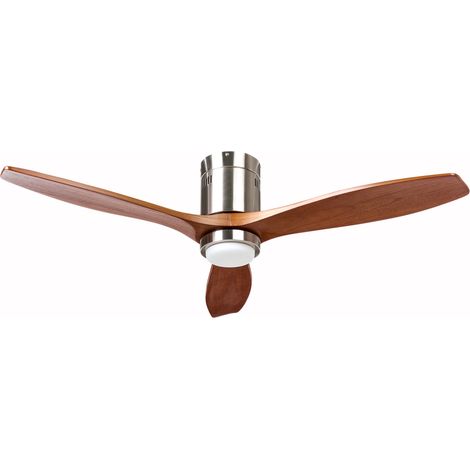 Ventilador de techo moderno con mando a distancia iluminación LED madera marrón Piaye