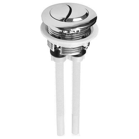 Ersatzknopf für WC mit Doppelgehäuse - Ersatzstück für den Mechanismus des Waschbeckens (Silber, kompatibel mit Durchmessern von 3,7 bis 4,4 cm) (1/5)