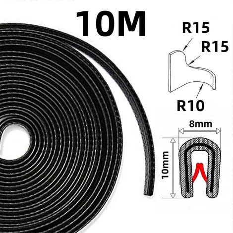 10 m Bordo Profilo del bordo nero Kederband Klämprofil Gomma (1/5)