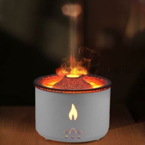 Diffuseur d'huiles essentielles de 360 ml, humidificateurs volcaniques pour la maison, diffuseur d'air avec flammes de qualité supérieure 2 modes de brume (1/5)