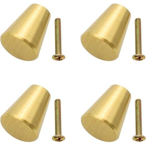 Stück massive Messing-Schrankknöpfe, runde, gebürstete Messing-Möbelknöpfe, kleine Griffe mit einem Loch und Schrauben für Schränke, Kommoden, Badezimmer und Küche, Gold (1/4)
