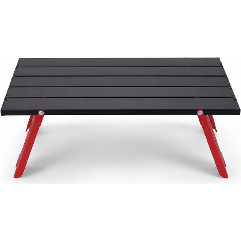 Table pliante de camping ultra légère en aluminium rouge et noir (1/5)