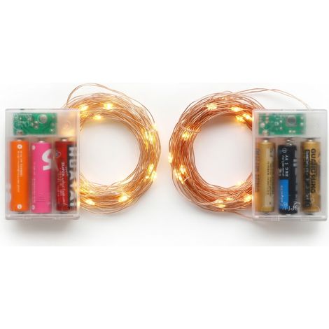 Guirlande lumineuse LED 5 m 50 lumières 3 piles sans piles avec modèle 8 (1/5)