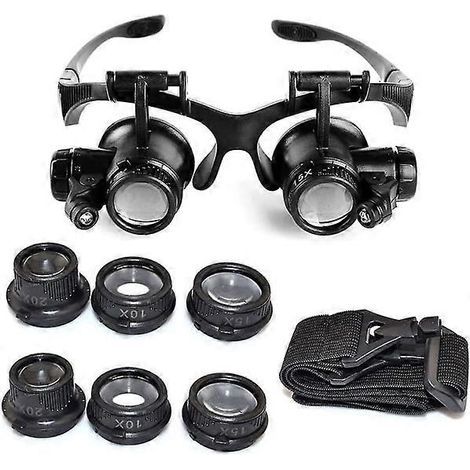 Loupe à éclairage LED réglable avec grossissement 10x. 15x. 20x et 25x pour bijoutiers et horlogers
