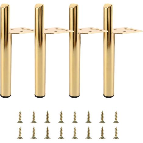 Juego de 4 patas de metal para muebles, patas de mesa doradas de 15cm, para sofá, mueble de TV y otros muebles. (1/4)