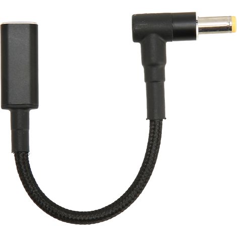 Câble USB-C vers DC 5.5x2.5mm en Nylon Tressé 100W pour Ordinateur Portable (1/5)
