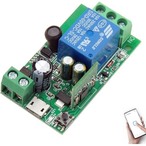 Interrupteur Intelligent WIFI 1 canal, DC 5V 12V 24V 36V Sortie Passive Module Relais, Ewelink APP Contrôle WIFI compatible avec Alexa/Google Home, commutateur Inching/autobloquant (1/5)