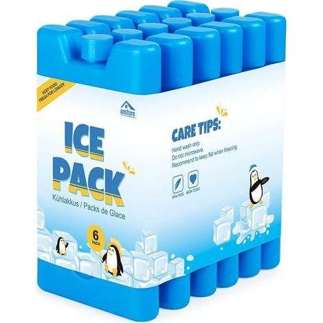 6/8pcs Blocs Réfrigérants Glacière, 200ml Pains de Glace Réutilisable Éléments de Refroidissement pour Glacière,Bloc de Glace pour Sac Isotherme,Sac Repas,Gamelle Déjeuner,Glacière de Travail (1/5)