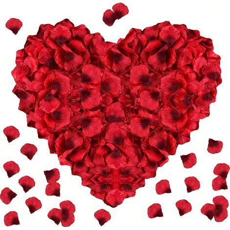 1000 Stück: Dekorative rote künstliche Seidenrosenblätter, für Hochzeiten, Partys, Halloween, als Geschenkverpackung, für romantische Heiratsanträge und als Dekoration für Zuhause. (1/5)