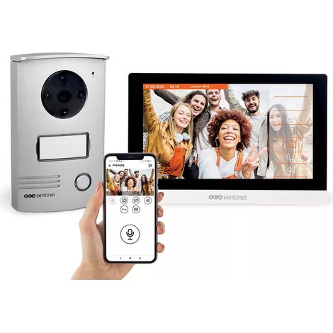 Scs Sentinel – Interphone vidéo connecté filaire – VisioDoor Wi-Fi – Écran tactile 7" – Caméra 100° – Résistant IP55 – Application iSCS pour smartphone