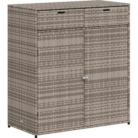 Armoire de rangement de jardin gris 105x55x113cm résine tressée