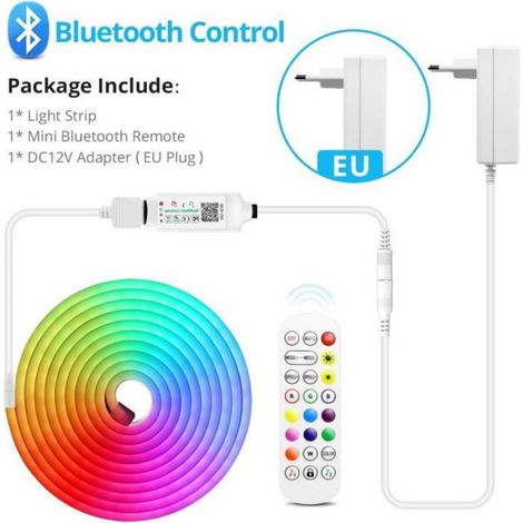 Bande Led - RGB - 2M - Silicone - Bluetooth - IP65 étanche (1/4)