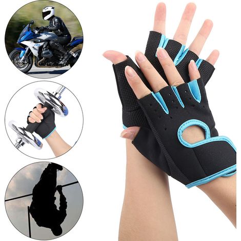 Gants de musculation mi-doigts unisexes pour traction et fitness - Protection mains taille L